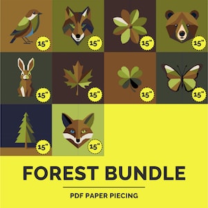 Forest Quilt Pattern Bundle, Foundation Paper piecing Quilt Patterns | Room Decor - Instant Download Pdf