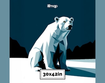 Polar Bear Quilt Pattern PDF (Size: 30×42") – Modern FPP Animal Quilt Block