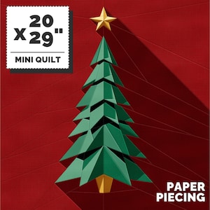 Xmas Tree Quilt Pattern, Paper Piecing Quilt Patterns, Christmas Paper Piecing Patterns | Instant Download PDF - 20 x 29 inch