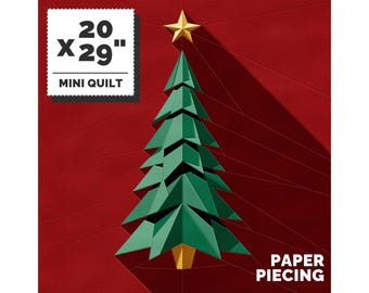 Christmas Tree Paper Piecing Quilt Pattern, Beginner Friendly (PDF Pattern)