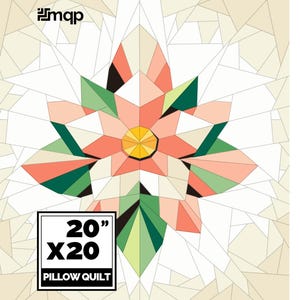 Spring Flower Quilt Pattern – 20x20&quot; Modern Quilt – Beginner Paper Piecing – Flower Quilt PDF – Wall Art Quilt Instant Download