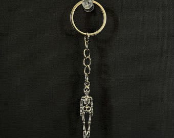 Skeleton Keychain- Spooky Halloween Accessory, Alternative Bag Charm, Punk Emo Keyring, Gothic