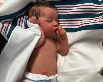 READY TO SHIP Full Body Platinum Silicone Baby Boy or Girl With Open Mouth