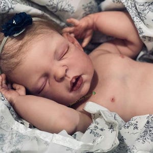 Full Body Silicone Baby Cammie Custom Solid Platinum Silicone Baby, Open Mouth , Solid Silicone Baby Girl
