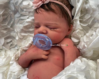 READY TO SHIP Full Body Platinum Marshmallow Silicone Baby Girl, Bathable