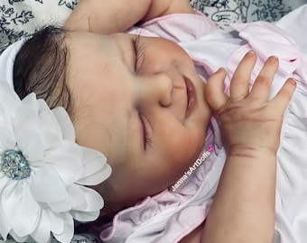 Reborn Baby Agnes: 18" Weighted Girl Doll with Rooted Hair