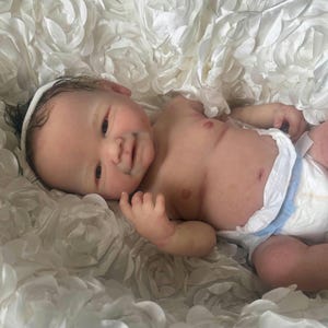 Full Body Soft Platinum Silicone Chunky Baby, Vivi Open Mouth with Tongue