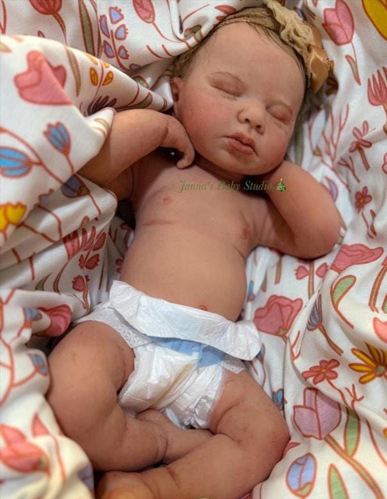 Full Body Silicone, Bathe-able Marshmallow Soft Platinum Baby Girl, Soft & Squishy, Open Mouth image 2