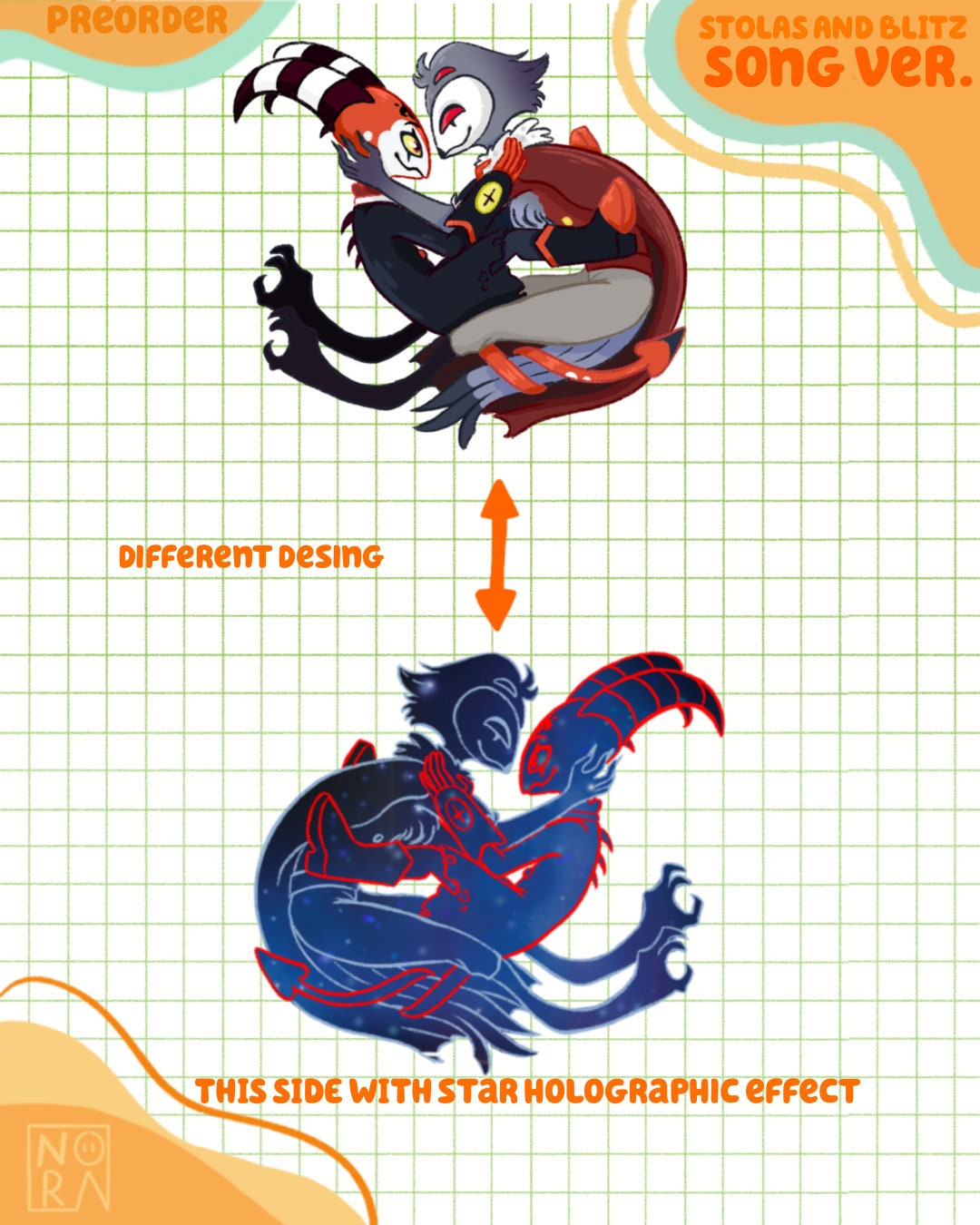 Helluva Boss Inspired Acrylic Charm (stolas and Blitzø