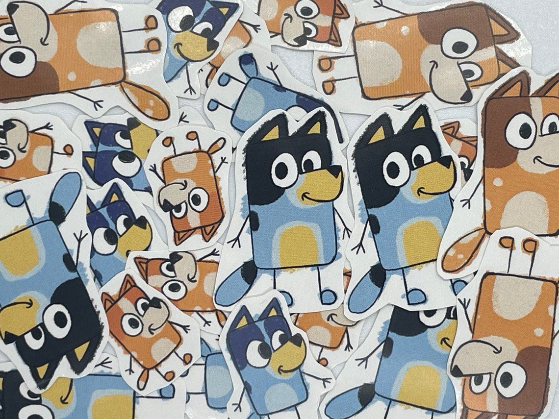 Bluey Show Inspired Acrylic Charm and Sticker bluey, Bingo, Bandit and ...