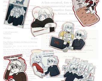 AO3, Fanfic inspired Sticker & Charms, Memes, Booktok, Fanfictropes, for Kindle, for Laptop.