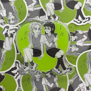 The guy she was interested in wasn&#39;t a guy at all inspired Sticker/ Acrylic Keychain/Charm/Poster, Mitsuki and Aya, tgswiiwagaa, Green Yuri