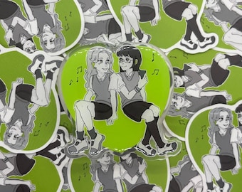 The guy she was interested in wasn't a guy at all inspired Sticker/ Acrylic Keychain/Charm/Poster, Mitsuki and Aya, tgswiiwagaa, Green Yuri