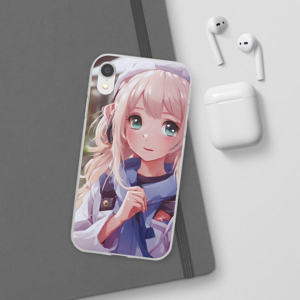 Kawaii/Cute Japanese Anime Girl Phone Case Cover fit for Iphone 15,14, 13, 11, XR, X, XS, 8, 7, Samsung Galaxy