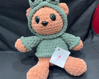 Sudadera con capucha de oso con rana