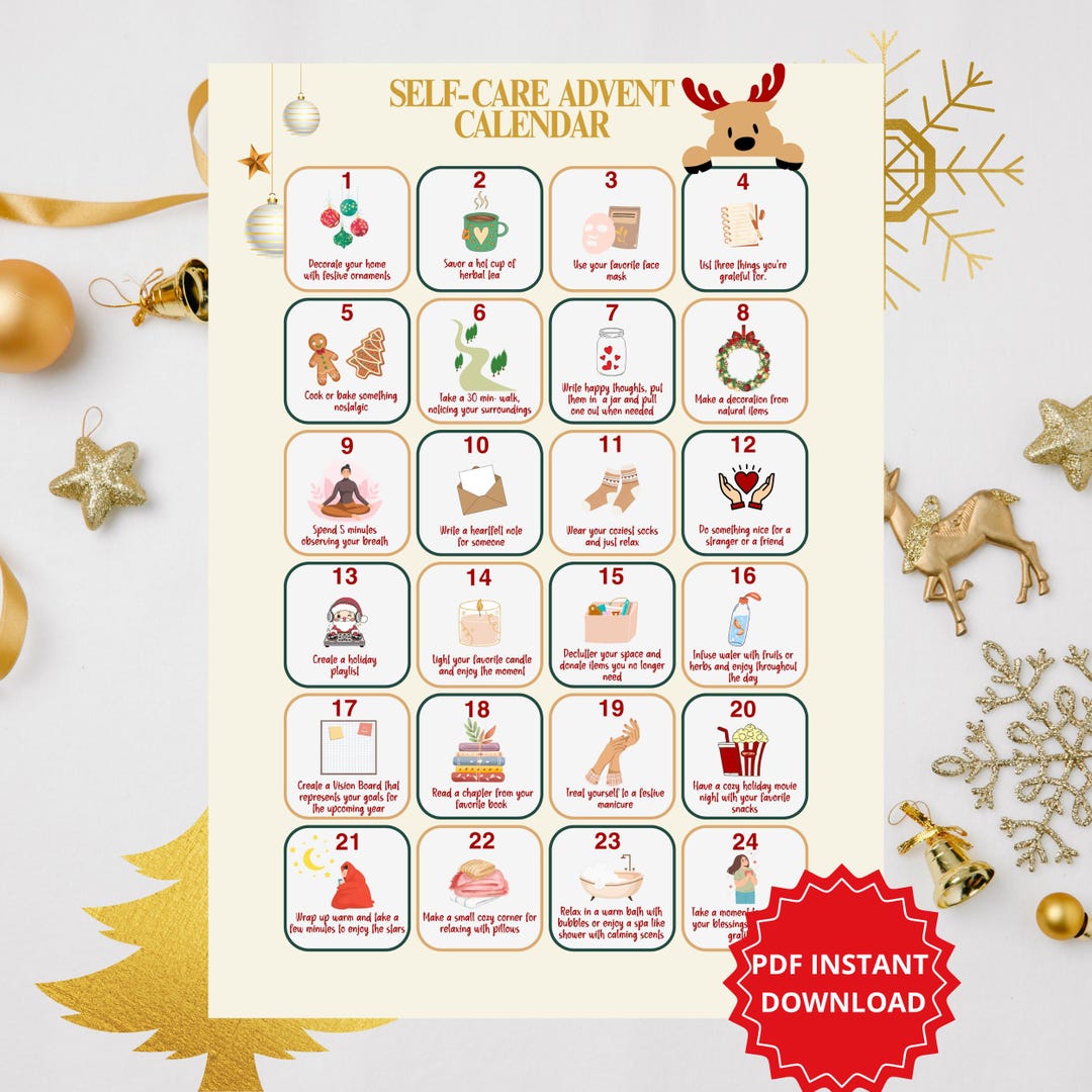 Selfcare Advent Calendar, Fun Advent Calendar, Self Help, Christmas