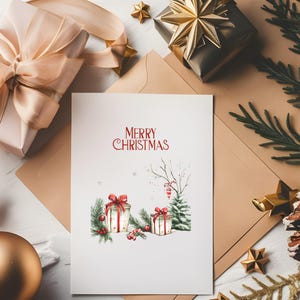 Printable Holiday Card|Vintage Design|Traditional Card| PDF 5x7| Digital Download