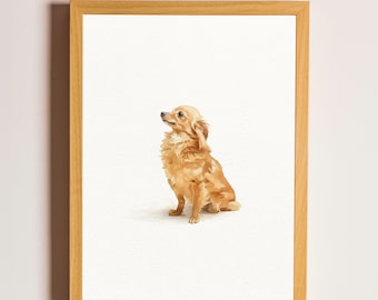 Pet portrait from photo, Mini watercolour painting of dog,
