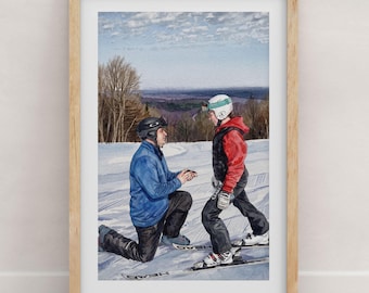 Personalized couple portrait from photo , Custom watercolor painting, Handmade art print