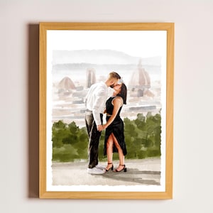 Custom Watercolor Painting From Photo, Engagement Gifts for Couple Unique, Personalised Engagement, Wedding Anniversary Gifts