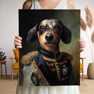 Custom Pet Portrait Painting Canvas, Royal Pet King Portrait Painting from photo to pet Portrait Art, Renaissance Dog Portrait from Photo