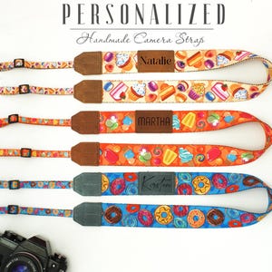 Courroie personnalisée pour appareil photo à motifs doux. Courroies d&#39;appareil photo personnalisées pour Canon Sony Nikon, courroie d&#39;appareil photo réglable gravée, cadeaux pour photographe
