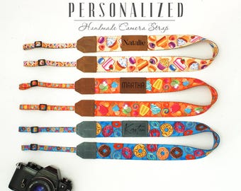 Custom Camera Strap in Sweet Patterns. Personalized Camera Straps for Canon Sony Nikon, Adjustable Camera Strap Engraved, Photographer Gifts