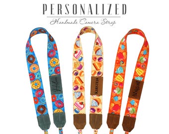 Personalized Camera Strap, Custom Camera Strap for Women, Print Nylon & Padded Leather Camera Neck Strap, Travel Gifts for Photographer