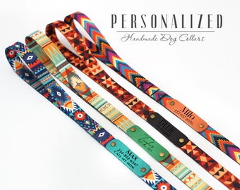 Personalisierte Tribal Muster Hundeleine 5 Fuß mit Gehgriff, individuell gravierte Hundeleinen für kleine mittelgroße große Hunde, aztekische Welpenleine