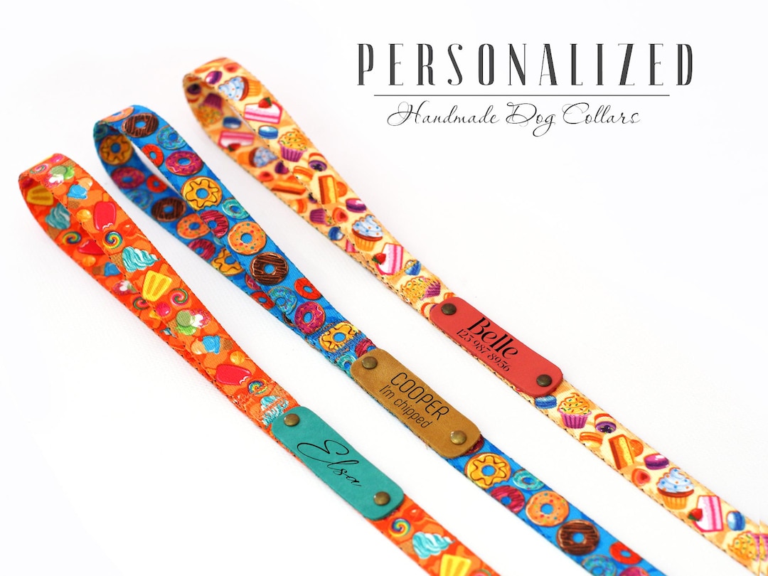 Dog Leash With Engraved Leather Name Tag, Custom Pet Leashes for Boy ...