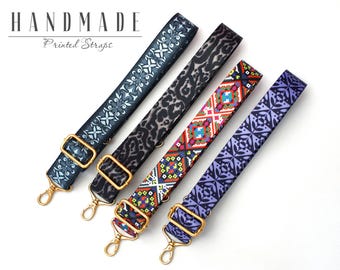 Unique Design Replacement Strap for Bags and Purses, Wide Shoulder Straps with Gold/Sliver/Antique Hardware, Patterned Crossbody Bag Strap
