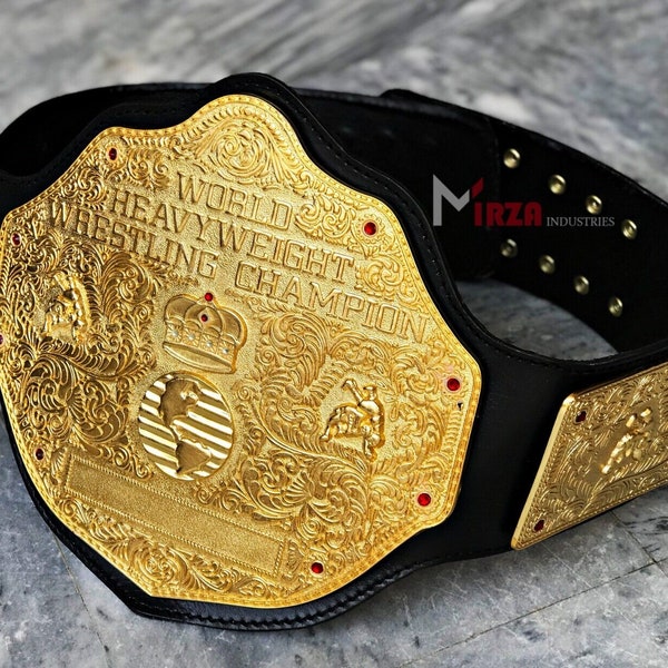 World Heavyweight Big Gold Championship Replica Belt 6mm Zinc Adult Size