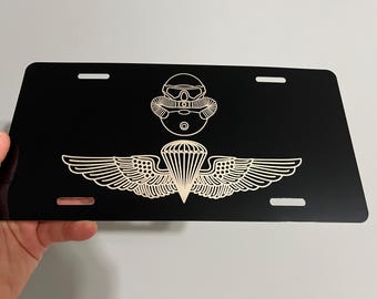 US Marine Recon Dive & Jump Wings - Dual Cool - Laser Engraved License Plate
