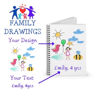 Cuaderno de dibujo familiar personalizado, cuaderno con fotos familiares personalizadas, cuaderno de dibujo infantil personalizado, cuaderno de dibujo para hija e hijo, regalo de cumpleaños