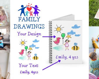 Cuaderno de dibujo familiar personalizado: regalo de arte infantil personalizado