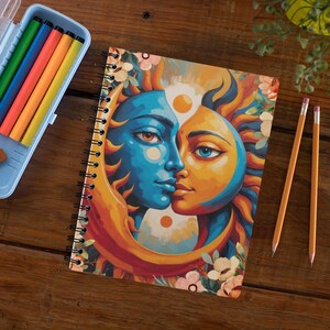 Sun and Moon Dotted Notebook: Celestial Eclipse Design