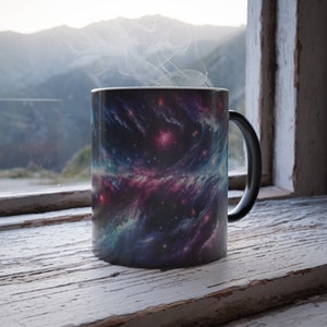 Galaxy Nebula Space Farbwechsel Tasse - Wärme-Reaktive Kaffeetasse mit lebhaftem kosmischem Design, kosmische magische Tasse - Geschenk für Weltall-Liebhaber