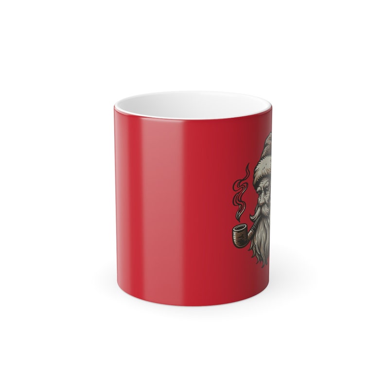 Weihnachtsmann Pfeife Farbwechsel Becher, Wärme-Reaktive Tasse, Wichtel Geschenk, Weihnachtsgeschenk, Retro fröhlichen Weihnachtsmann, Weihnachten Frauen Männer Geschenk Bild 2