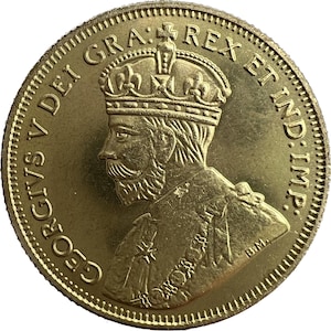 Gold-Plated 1914 Canadian 10 dollar Coin - King George V