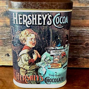 Vintage 1984 Hershey&#39;s Cocoa Tin: &quot;Bitter Sweets&quot; Chocolate, Made in England
