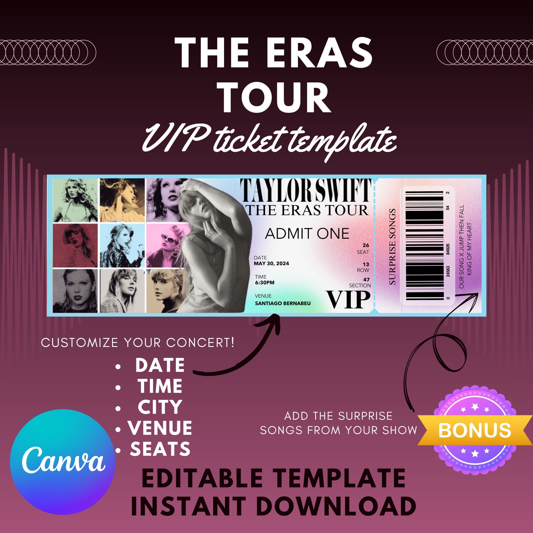 Taylor Swift VIP Goods Ticket & Small Box 2024 Only B00 | eBay