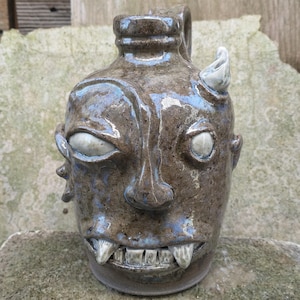 Wood fired devil face jug by Greg Patton and Joel Patton