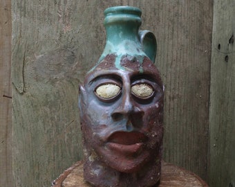 Chance FACE JUG by Joel Patton & EM Xray: oxide and verdigris