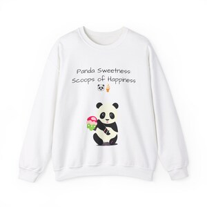 Cute Women white color Sweatshirt featuring an adorable panda design. Perfect for panda lovers, animal enthusiasts, and cozy fashion. Ideal for casual outings, lounging at home, and expressing panda appreciation.