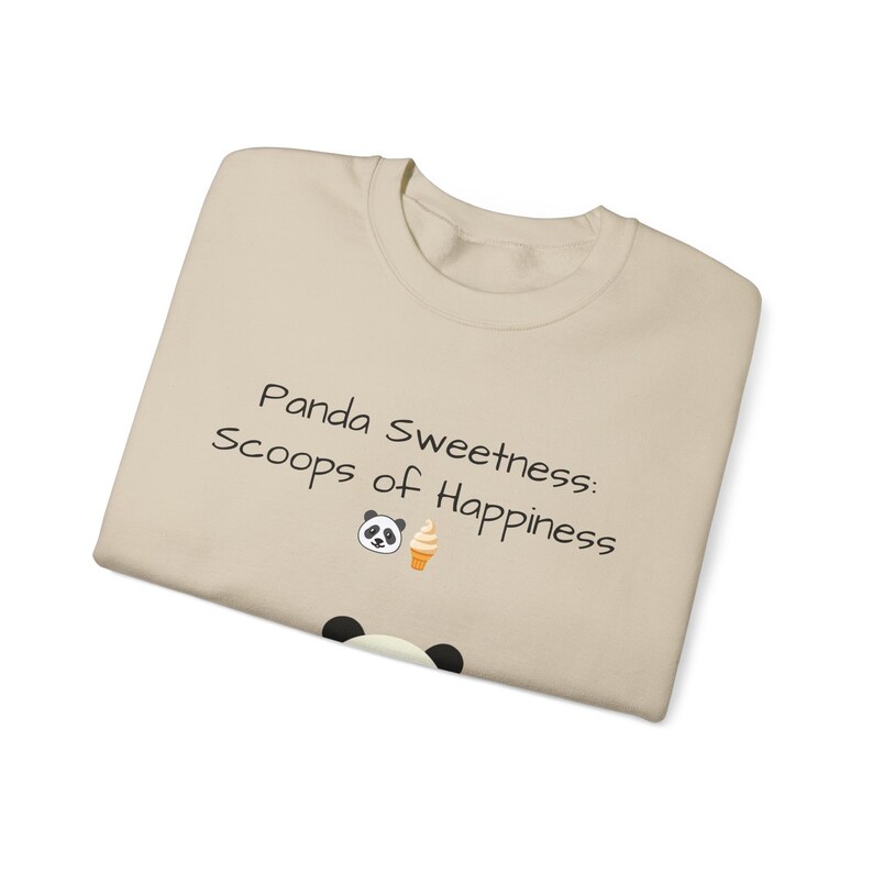 Cute Women sand color Sweatshirt featuring an adorable panda design. Perfect for panda lovers, animal enthusiasts, and cozy fashion. Ideal for casual outings, lounging at home, and expressing panda appreciation.