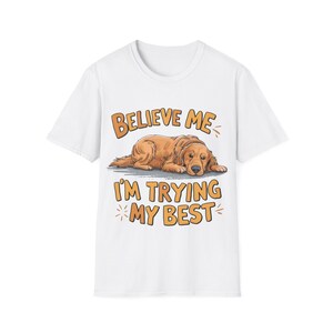 Golden Retriever Motivational T-Shirt, Cartoon Dog Perseverance Tee, Inspirational Graphic Shirt, Gifts for Dog Lovers