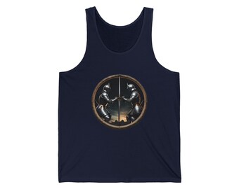 Men's Jersey Knight Logo Tank - Two Knights With Crossed Swords