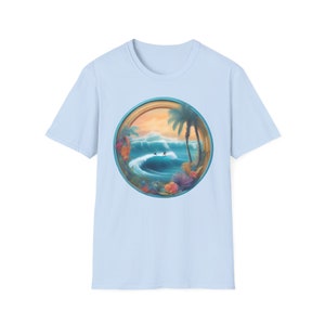 Surfing in the Ocean Softstyle T-Shirt,Unisex Athletic Tee,Comfortable Beachwear,Premium Fabric for Surf Lovers,Durable Casual Wear