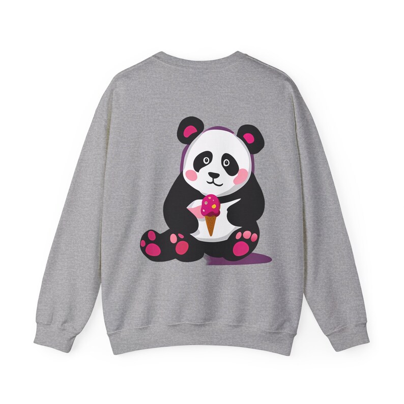 Cute Women grey color Sweatshirt featuring an adorable panda design. Perfect for panda lovers, animal enthusiasts, and cozy fashion. Ideal for casual outings, lounging at home, and expressing panda appreciation.