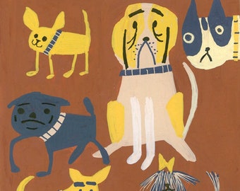Doggies. Limited edition print by Matte Stephens.